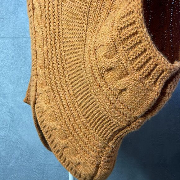 Berretti Made in Italy Alpaca Wool Cable Knit Cardigan | Rust Orange XL - Picture 4 of 16